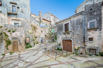 Fototapeta na wymiar Scenic sight in Vico Garganico, old village in Puglia, Italy