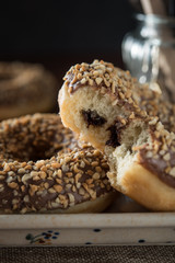 Sweet donut with chocolate