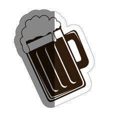 beer jar icon over white background. colorful design. vector illustration