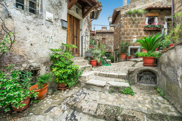Fototapeta na wymiar Scenic sight in Calcata, Viterbo Province, Lazio, Italy