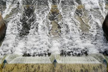 Flowing water on a waste treatment plant
