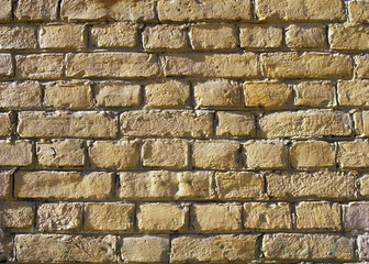 Old brickwork. Old brick wall, fragment. Ancient bricks.