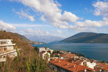 Naklejka na ściany i meble View of Herceg Novi town and Bay of Kotor. Montenegro