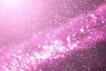 Magic festive pink or serenity background. Bokeh light and sparkles. Abstract glitter lights