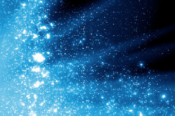 Obraz premium Abstract blue round bokeh or glitter lights isolated on black background. Circles and defocused particles