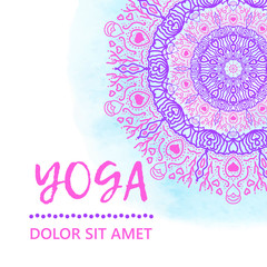 Vintage template design vector illustration of international yoga day