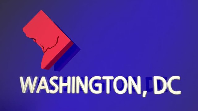 Washington DC District of Columbia Map Name 3d Animation