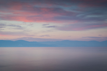 Sunset on the mediterranean sea in Turkey