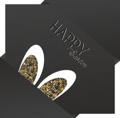 Happy Easter Vector greeting card elegant  - obrazy, fototapety, plakaty