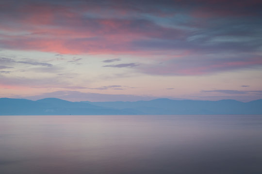 Sunset On The Mediterranean Sea In Turkey