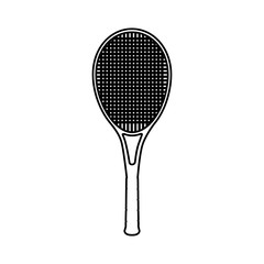 tennis racket icon over white background. vector illustration