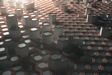 Silver honeycomb background