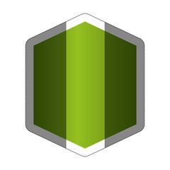 green badge icon over white background. vector illustration