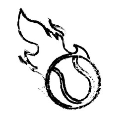 tennis ball with flames icon over white background. vector illustration