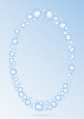Soap bubbles background. Air bubbles vector. Bubbles oval frame
