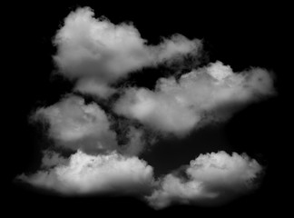white clouds on black background
