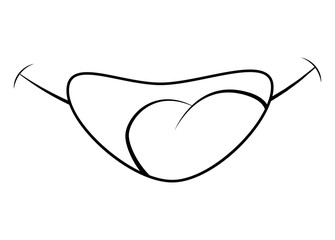 smile mouth with tongue vector symbol icon design.