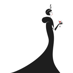 Woman in a dress of the 20's
