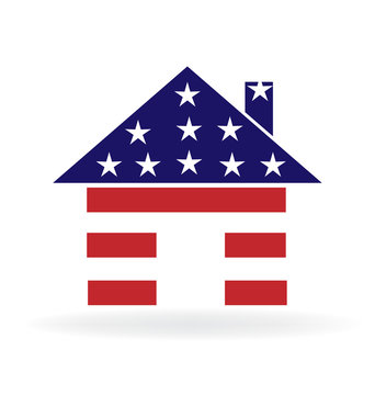 .House american USA flag logo