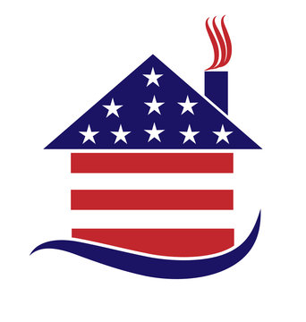 House american USA flag shape logo