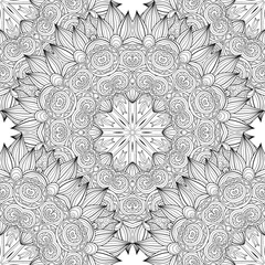 Vector Seamless Monochrome Ornate Pattern