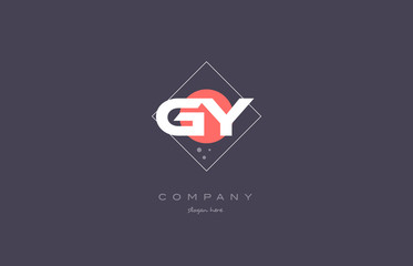 gy g y  vintage retro pink purple alphabet letter logo icon template