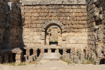 The ruins of the ancient city Perge Turkey