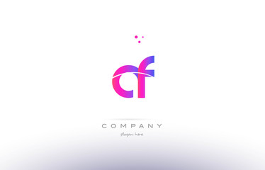 af a f  pink modern creative alphabet letter logo icon template