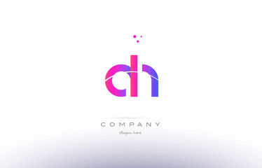 ah a h  pink modern creative alphabet letter logo icon template