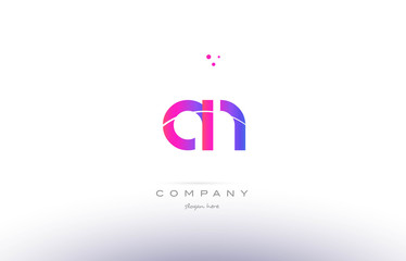 an a n  pink modern creative alphabet letter logo icon template