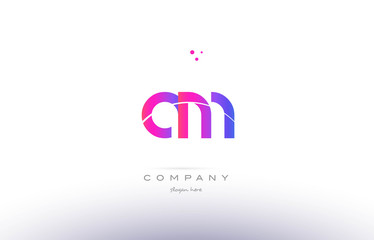 am a m  pink modern creative alphabet letter logo icon template