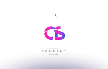 as a s  pink modern creative alphabet letter logo icon template