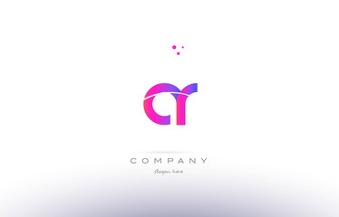 ar a r  pink modern creative alphabet letter logo icon template