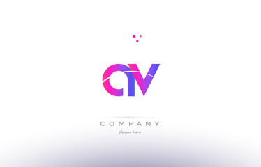 av a v  pink modern creative alphabet letter logo icon template