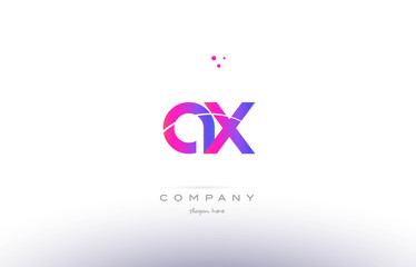 ax a x  pink modern creative alphabet letter logo icon template