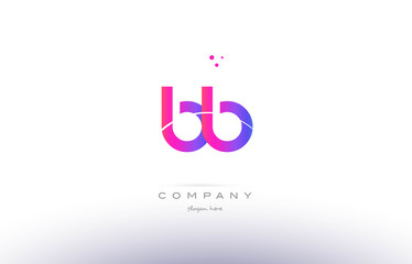 bb b b  pink modern creative alphabet letter logo icon template