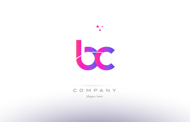 bc b c  pink modern creative alphabet letter logo icon template