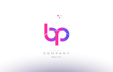 bp b p  pink modern creative alphabet letter logo icon template