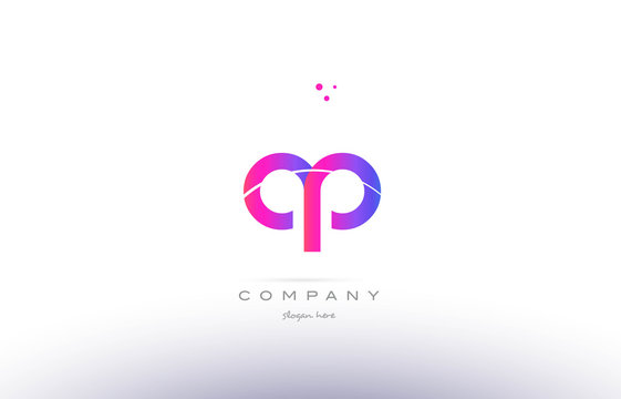 ap a p  pink modern creative alphabet letter logo icon template