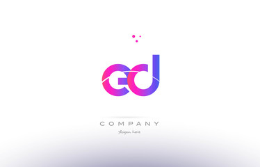 ed e d  pink modern creative alphabet letter logo icon template