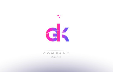 ek e k  pink modern creative alphabet letter logo icon template