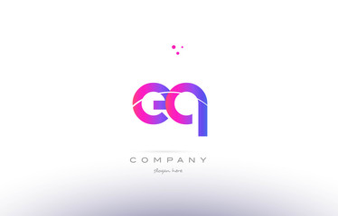eq e q  pink modern creative alphabet letter logo icon template