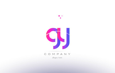 gy g y  pink modern creative alphabet letter logo icon template