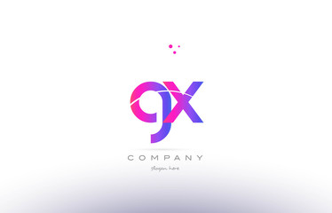 gx g x  pink modern creative alphabet letter logo icon template