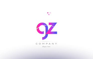 gz g z  pink modern creative alphabet letter logo icon template