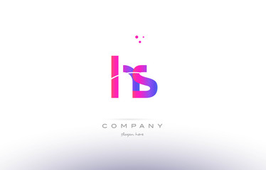 hs h s  pink modern creative alphabet letter logo icon template