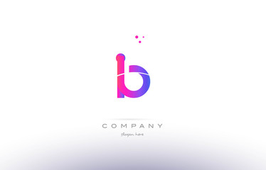 ib i b  pink modern creative alphabet letter logo icon template