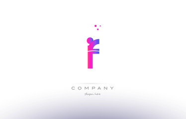 if i f  pink modern creative alphabet letter logo icon template