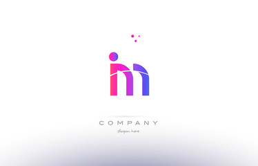 im i m  pink modern creative alphabet letter logo icon template