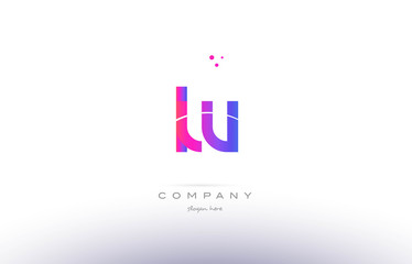 Fototapeta premium lw l w pink modern creative alphabet letter logo icon template